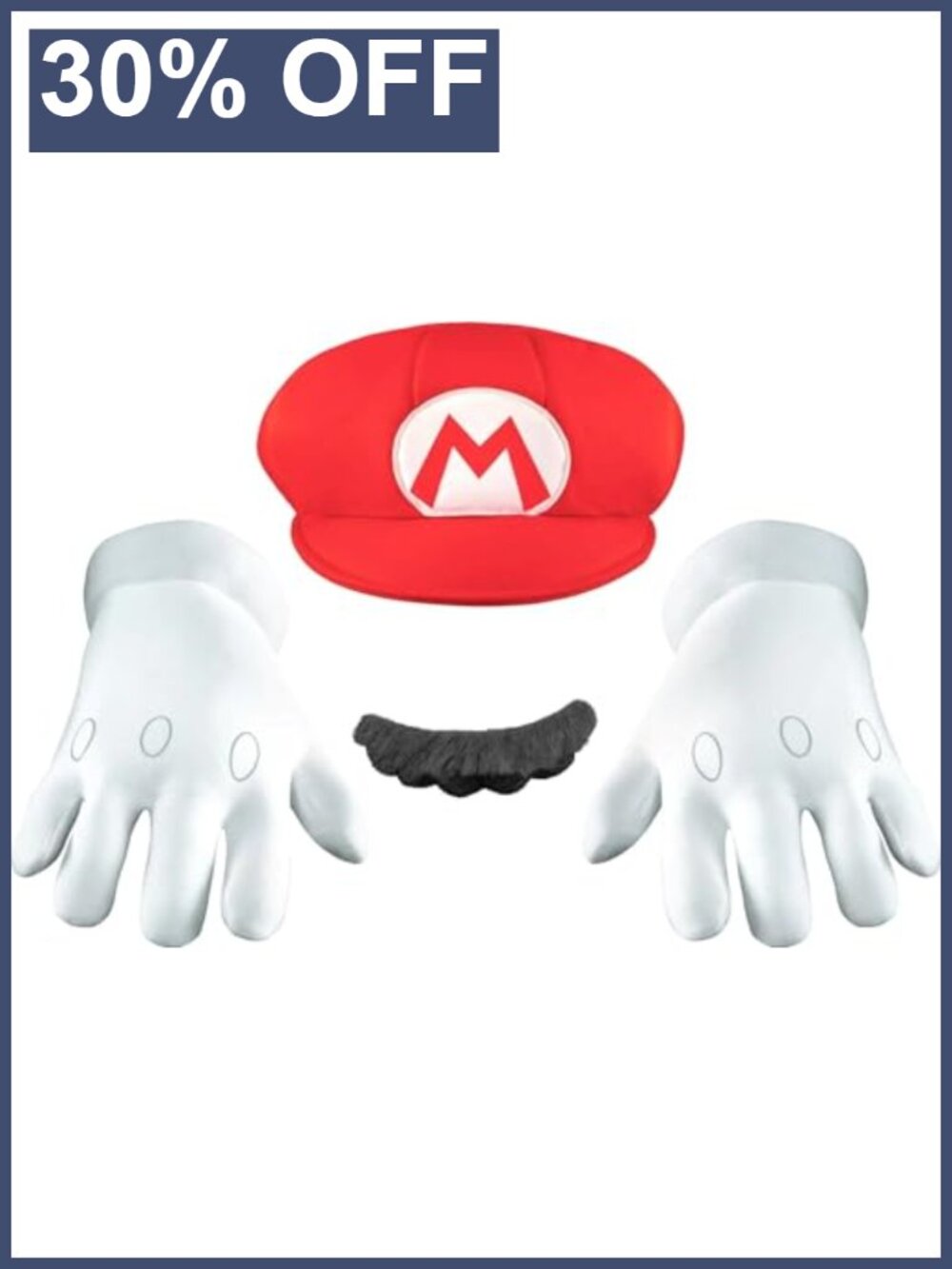 Kids Super Mario Bros Mario Accessory Kit Hat Gloves Mustache Costume